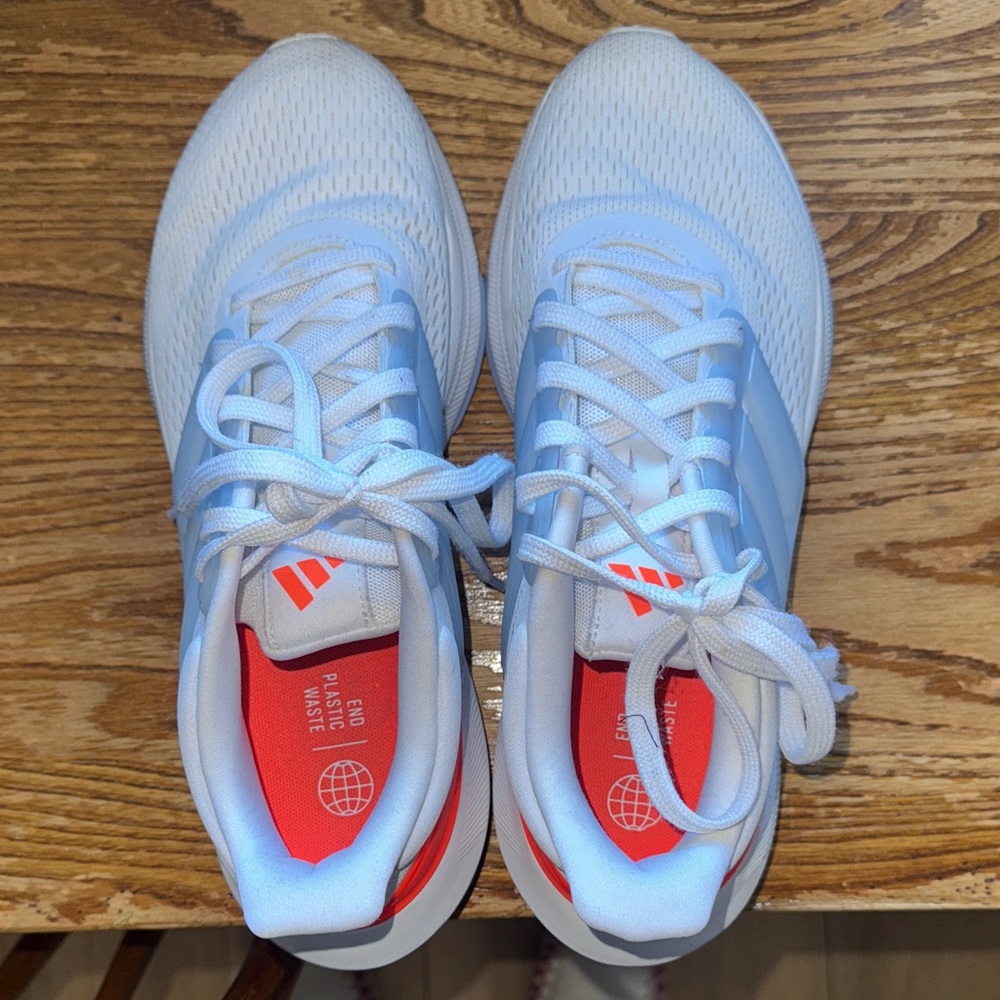 Adidas White and Orange Athletic Sneakers